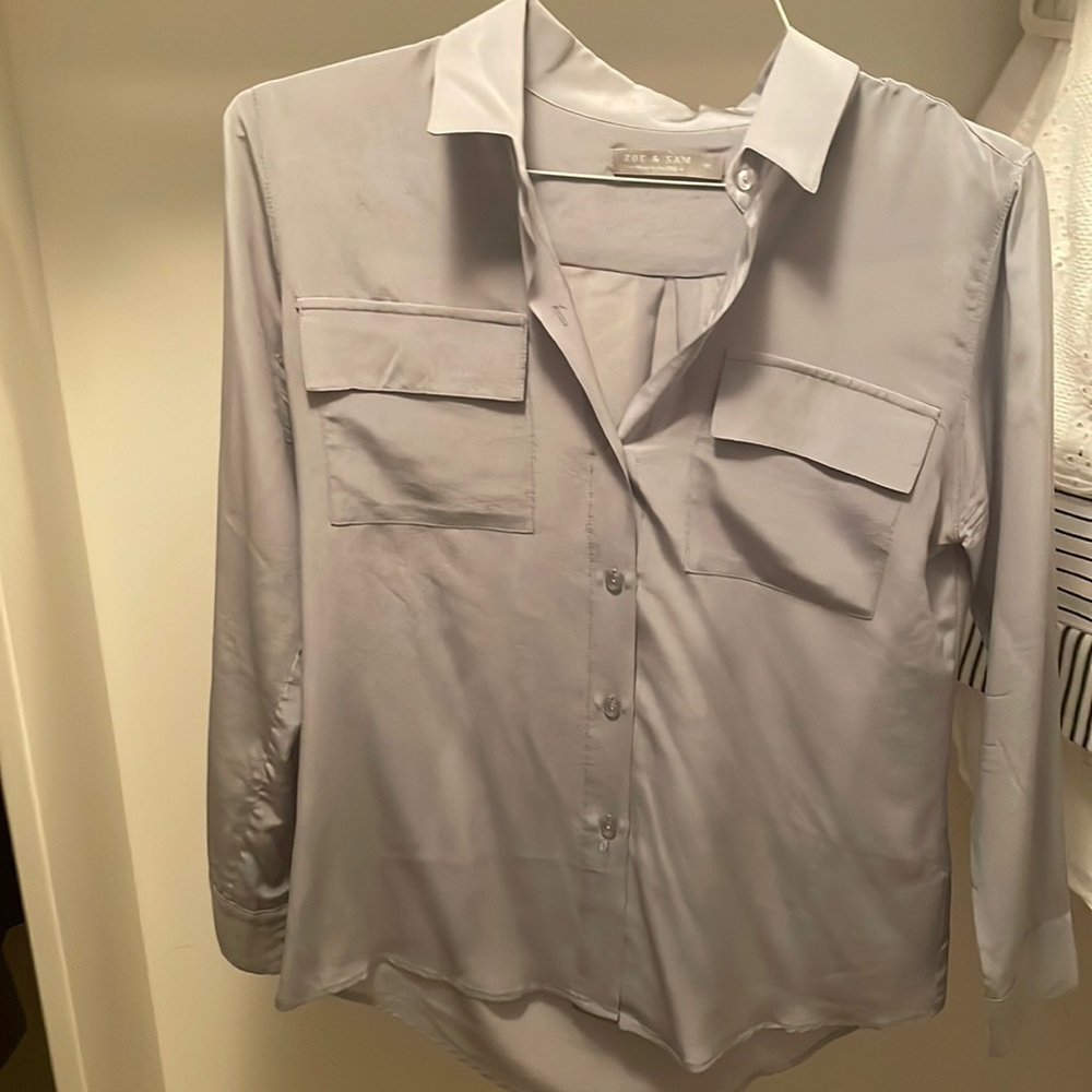 Zoe & Sam Light Blue Silk Buttondown